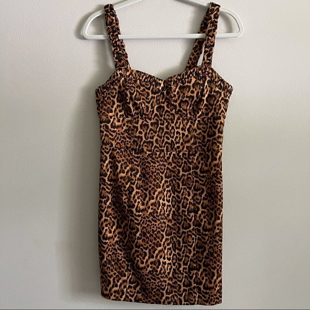 NWOT Zara lepord print dress size small